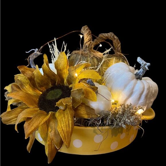 NEW Fall Centerpiece | fall decor | handmade | Pumpkin Arrangement | Lighted - Picture 6 of 10